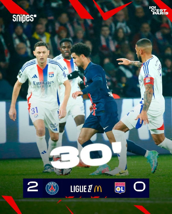 里昂客场大胜巴黎圣日耳曼,吊打对手 里昂客场大胜巴黎圣日耳曼,吊打对手